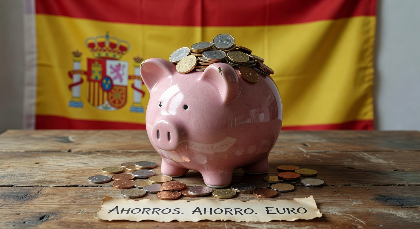 Hucha con monedas de euro